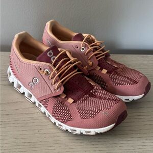On Running Women's Mauve Pink and Peach Athletic Sneakers